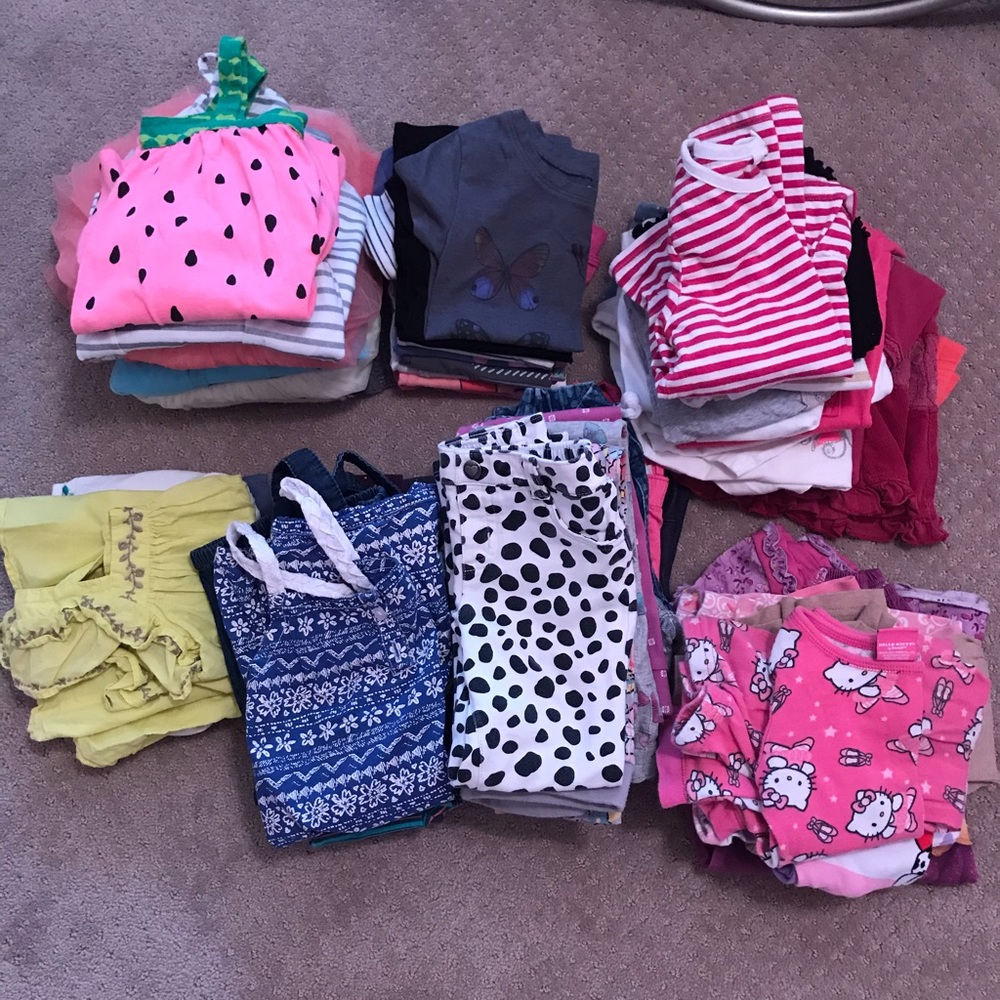Girls size 4 dresses, tops, bottoms, pjs